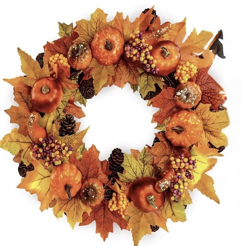 Autumn wreath front door with - autumn,