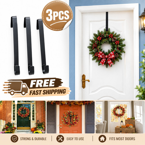 3pcs 28cm door wreath hanger - door,