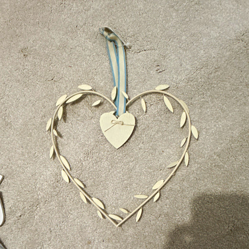 Beige metal heart wall - heart,