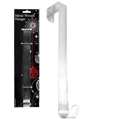 Silver metal wreath - silver, hanger