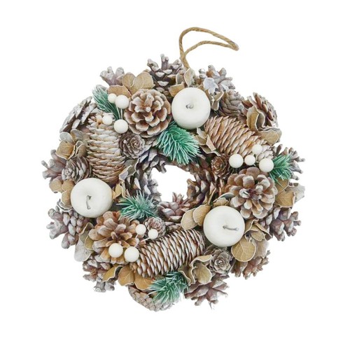 25cm christmas pinecone wreath - 25cm,