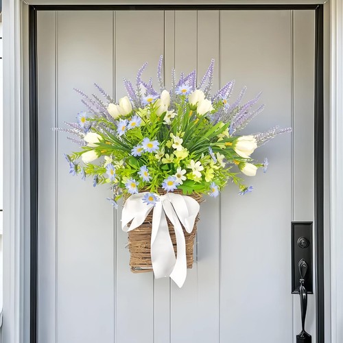 Door hanger basket wreath - door,